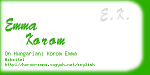 emma korom business card